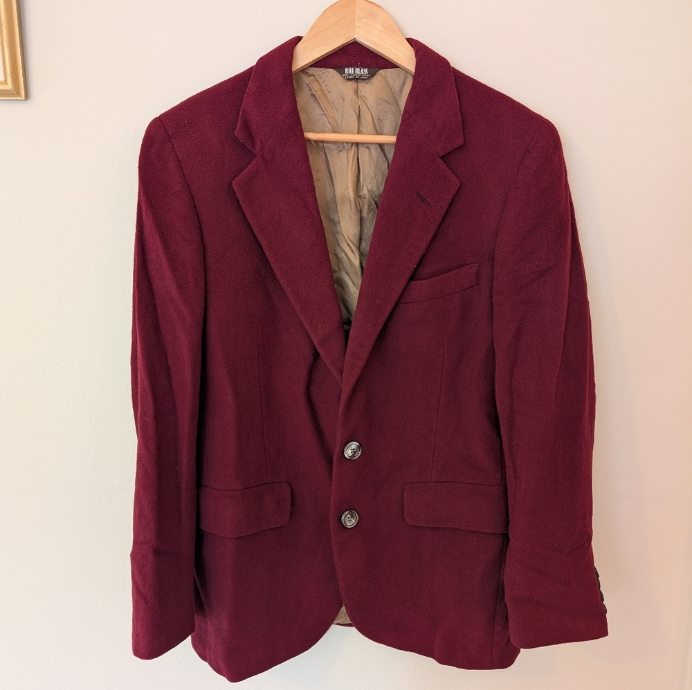 Y2K VTG Bill Blass Maroon 100% Cashmere Blazer
